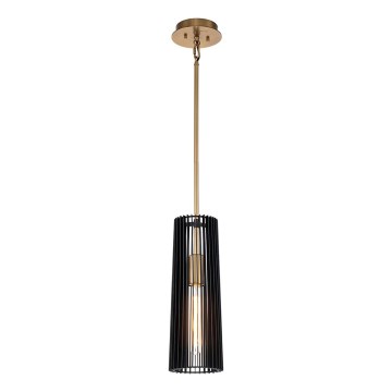 Quintiesse - Hanglamp met stang LINARA 1xE27/60W/230V Ø 15,2 cm zwart/goud