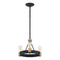 Quintiesse - Hanglamp met stang SILAS 3xE27/60W/230V Ø 42,2 cm zwart/goud