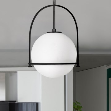 Quintiesse - Hanglamp met stang SOMERSET 1xE27/60W/230V Ø 28,9 cm zwart