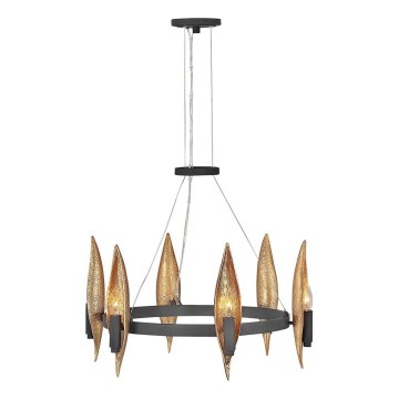 Quintiesse - Kroonluchter aan kabel WILLOW 6xE14/40W/230V Ø 61 cm goud/zwart