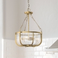 Quintiesse - Kroonluchter met ketting ROUX 3xE27/60W/230V Ø 40,6 cm goudkleurig