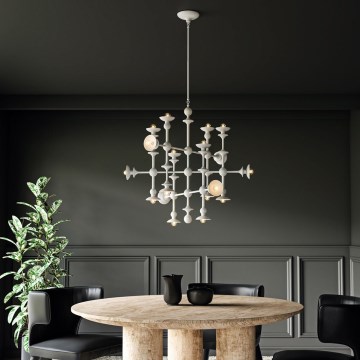 Quintiesse - Kroonluchter met stang CADENCE 18xE14/40W/230V, wit