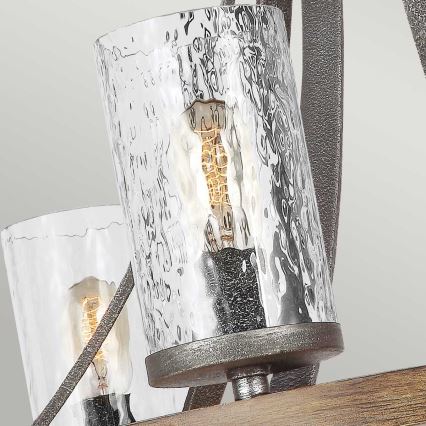 Quintiesse - Kroonluchter aan ketting ANGELO 6xE27/60W/230V eiken decor