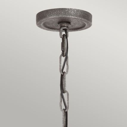 Quintiesse - Kroonluchter aan ketting ANGELO 6xE27/60W/230V eiken decor