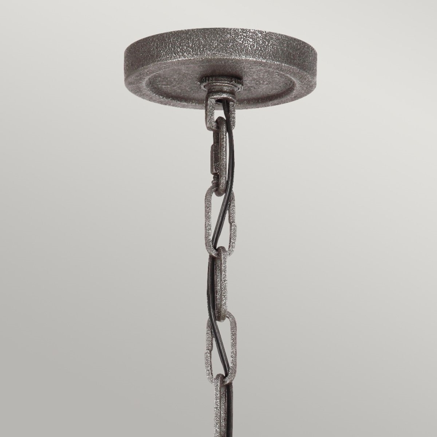 Quintiesse - Kroonluchter aan ketting ANGELO 6xE27/60W/230V eiken decor