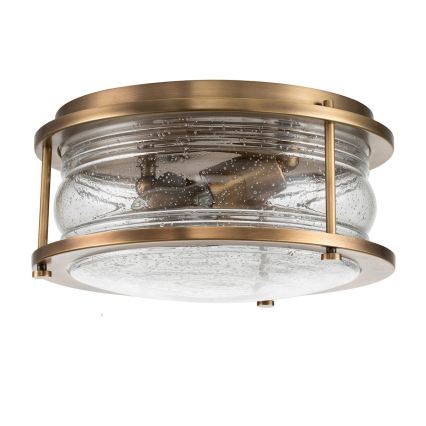 Quintiesse - Plafondlamp voor badkamer ASHLAND 2xE27/60W/230V Ø 30,5 cm IP44 goud