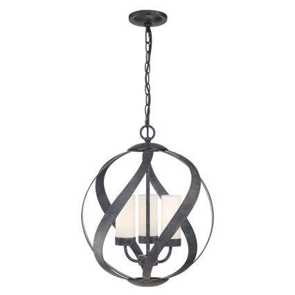 Quintiesse - Buitenhanglamp aan ketting BLACKSMITH 3xE14/40W/230V Ø 40,7 cm IP44 zwart