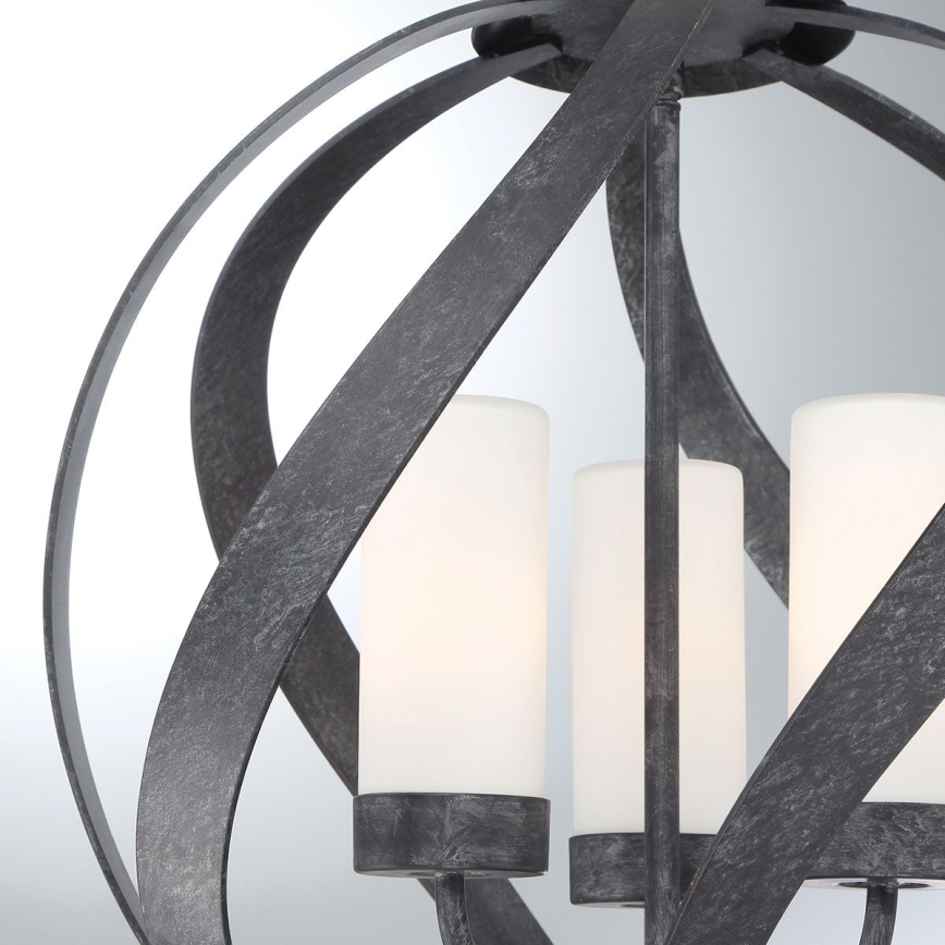 Quintiesse - Buitenhanglamp aan ketting BLACKSMITH 3xE14/40W/230V Ø 40,7 cm IP44 zwart