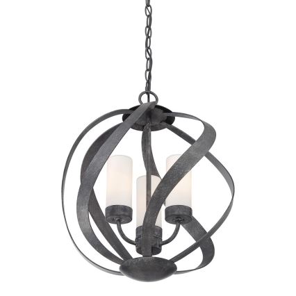 Quintiesse - Buitenhanglamp aan ketting BLACKSMITH 3xE14/40W/230V Ø 40,7 cm IP44 zwart