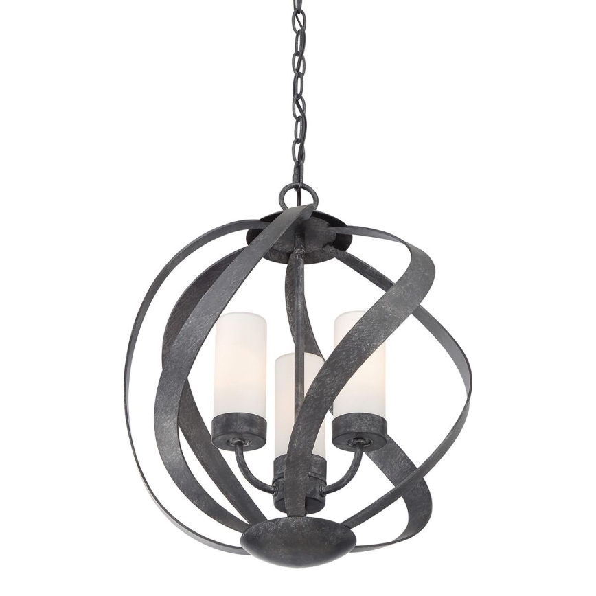 Quintiesse - Buitenhanglamp aan ketting BLACKSMITH 3xE14/40W/230V Ø 40,7 cm IP44 zwart