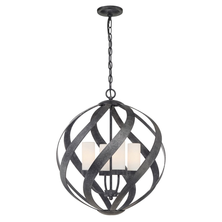Quintiesse - Buitenhanglamp aan ketting BLACKSMITH 4xE14/40W/230V Ø 50,1 cm IP44 zwart