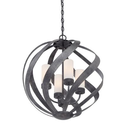 Quintiesse - Buitenhanglamp aan ketting BLACKSMITH 4xE14/40W/230V Ø 50,1 cm IP44 zwart