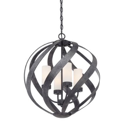 Quintiesse - Buitenhanglamp aan ketting BLACKSMITH 4xE14/40W/230V Ø 50,1 cm IP44 zwart