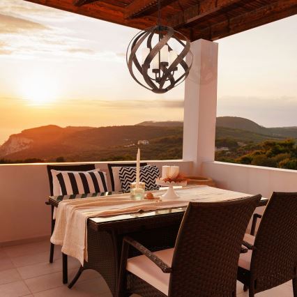 Quintiesse - Buitenhanglamp aan ketting BLACKSMITH 4xE14/40W/230V Ø 50,1 cm IP44 zwart