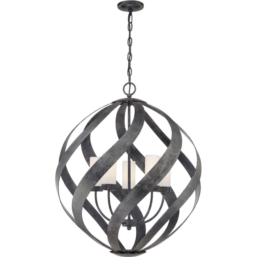 Quintiesse - Buitenhanglamp aan ketting BLACKSMITH 5xE14/40W/230V Ø 66,4 cm IP44 zwart
