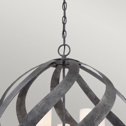 Quintiesse - Buitenhanglamp aan ketting BLACKSMITH 5xE14/40W/230V Ø 66,4 cm IP44 zwart