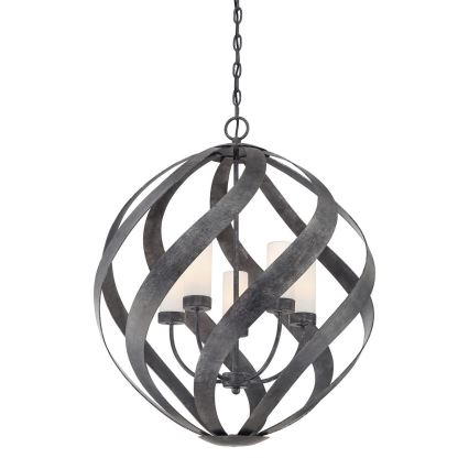 Quintiesse - Buitenhanglamp aan ketting BLACKSMITH 5xE14/40W/230V Ø 66,4 cm IP44 zwart