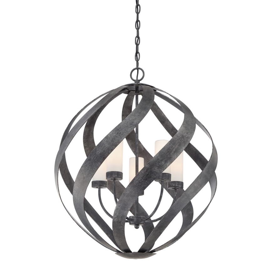 Quintiesse - Buitenhanglamp aan ketting BLACKSMITH 5xE14/40W/230V Ø 66,4 cm IP44 zwart