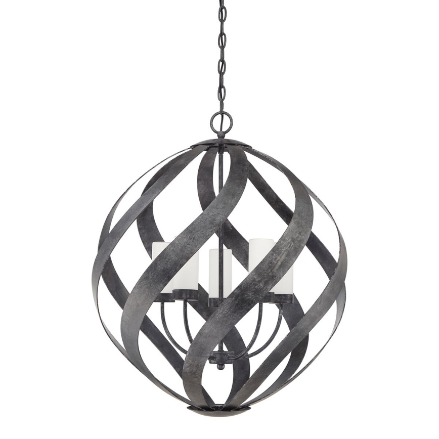 Quintiesse - Buitenhanglamp aan ketting BLACKSMITH 5xE14/40W/230V Ø 66,4 cm IP44 zwart