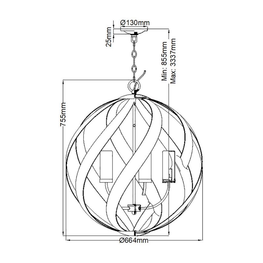 Quintiesse - Buitenhanglamp aan ketting BLACKSMITH 5xE14/40W/230V Ø 66,4 cm IP44 zwart