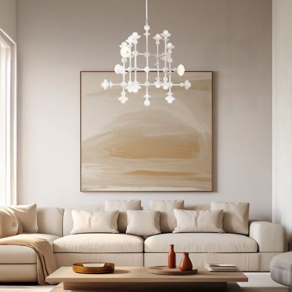 Quintiesse - Kroonluchter met stang CADENCE 18xE14/40W/230V, wit