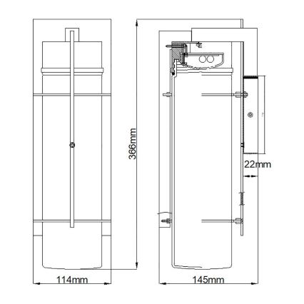Quintiesse - LED buitenwandlamp EAMES M, 10W/230V, IP44, zwart