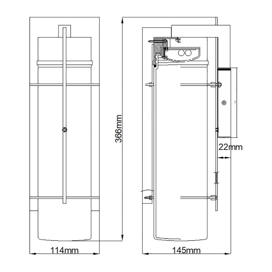 Quintiesse - LED buitenwandlamp EAMES M, 10W/230V, IP44, zwart