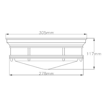 Quintiesse - Buitenpaallamp HADRIAN, 2x E27 (max. 40 W), 230 V, Ø 27,8 cm, IP44, glanzend chroom