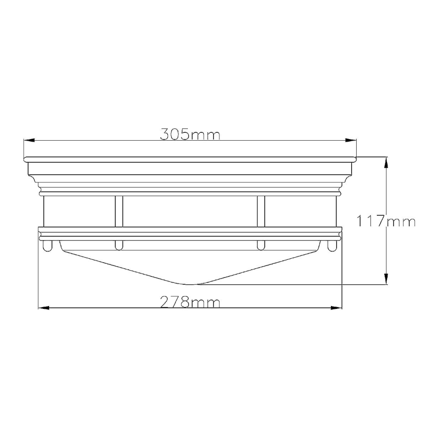 Quintiesse - Buitenpaallamp HADRIAN, 2x E27 (max. 40 W), 230 V, Ø 27,8 cm, IP44, glanzend chroom