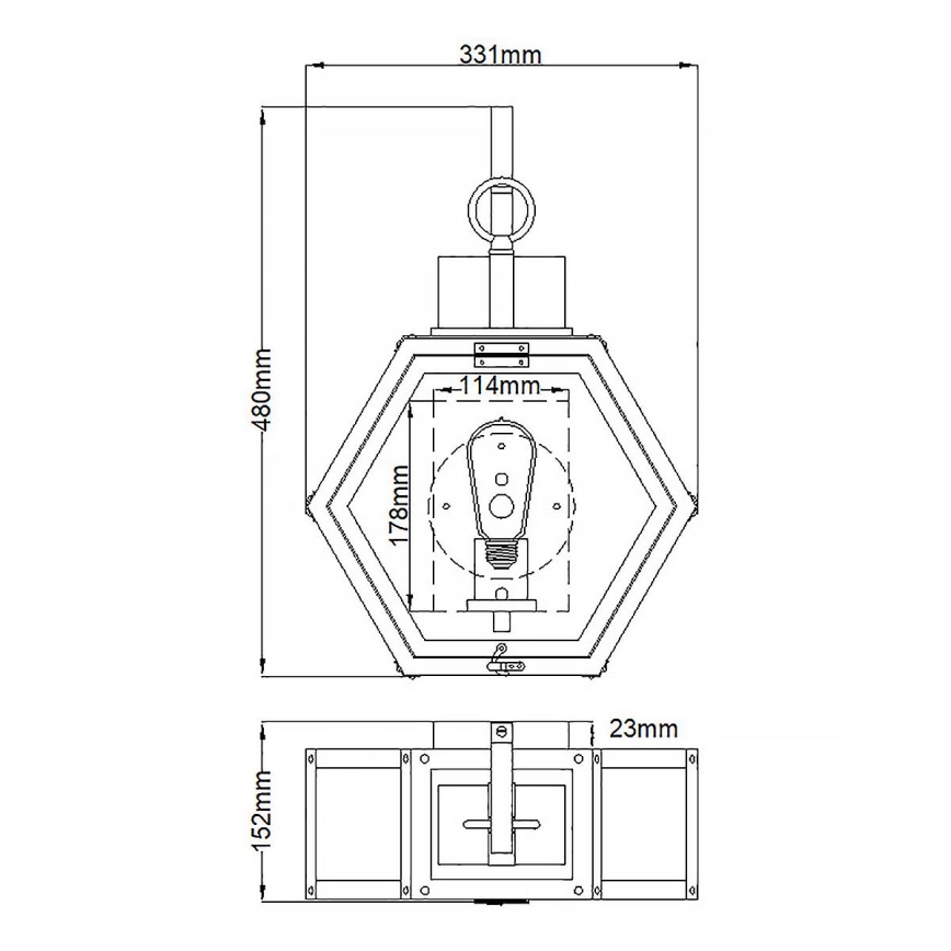 Quintiesse - Buitenwandlamp HEATH M 1xE27/60W/230V IP44 brons
