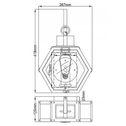 Quintiesse - Buitenwandlamp HEATH M 1xE27/60W/230V IP44 zwart