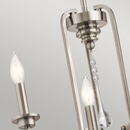 Quintiesse - Hanglamp aan stang KARLEE 3xE14/60W/230V Ø 45,7 cm mat chroom