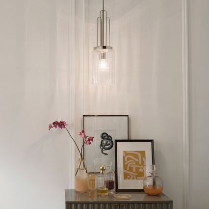 Quintiesse - Kroonluchter op stang KIMROSE 1xE27/60W/230V Ø 17,8 cm glanzend chroom