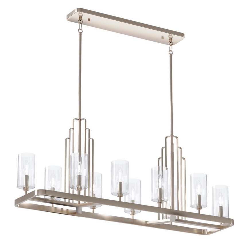 Quintiesse - Kroonluchter met stang KIMROSE 10xE14/40W/230V glanzend chroom