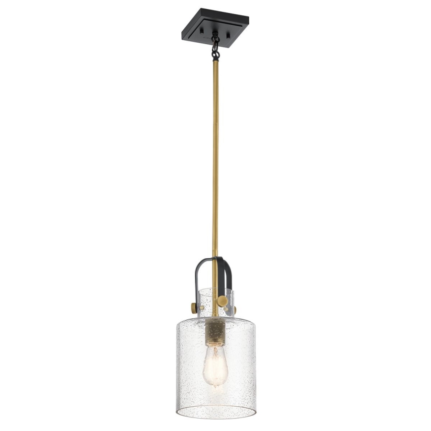 Quintiesse - Hanglamp aan stang KITNER 1xE27/60W/230V pr. 18 cm goud/zwart