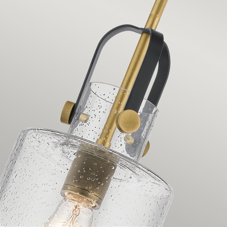 Quintiesse - Hanglamp aan stang KITNER 1xE27/60W/230V pr. 18 cm goud/zwart