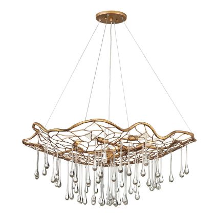Quintiesse - Hanglamp aan kabel LAGUNA 6xE14/40W/230V Ø 91,4 cm goudkleurig