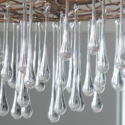 Quintiesse - Hanglamp aan kabel LAGUNA 6xE14/40W/230V Ø 91,4 cm goudkleurig