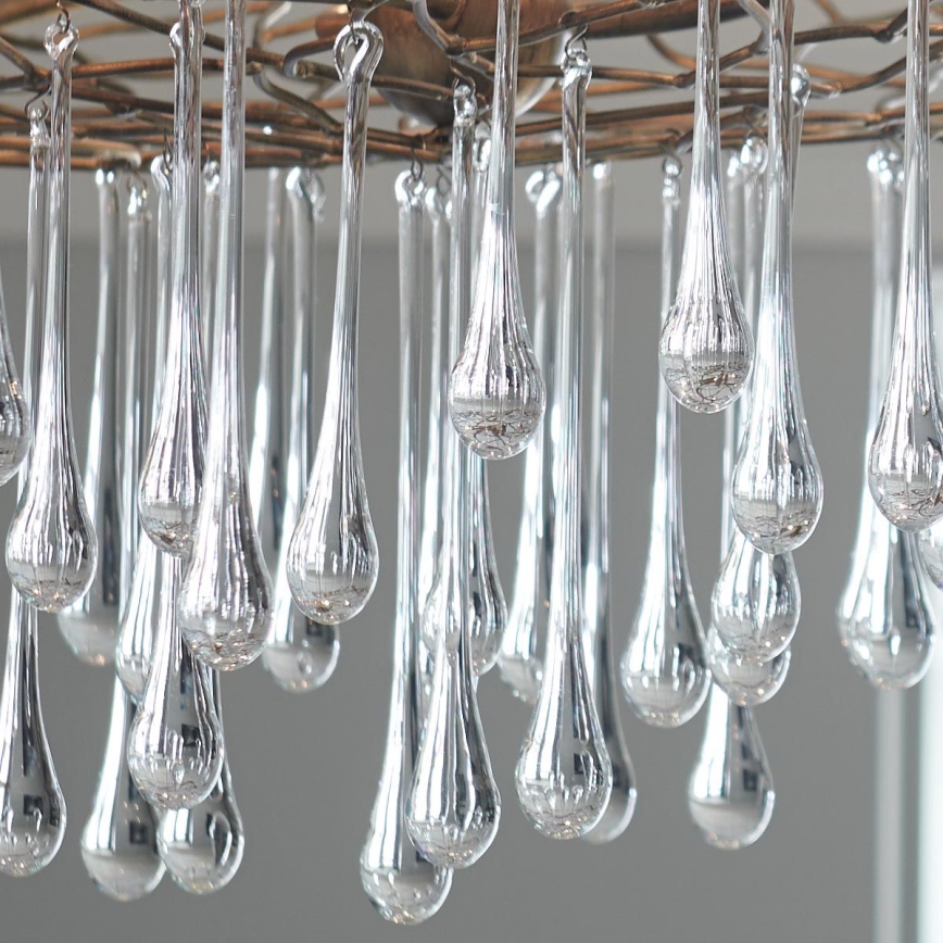 Quintiesse - Hanglamp aan kabel LAGUNA 6xE14/40W/230V Ø 91,4 cm goudkleurig