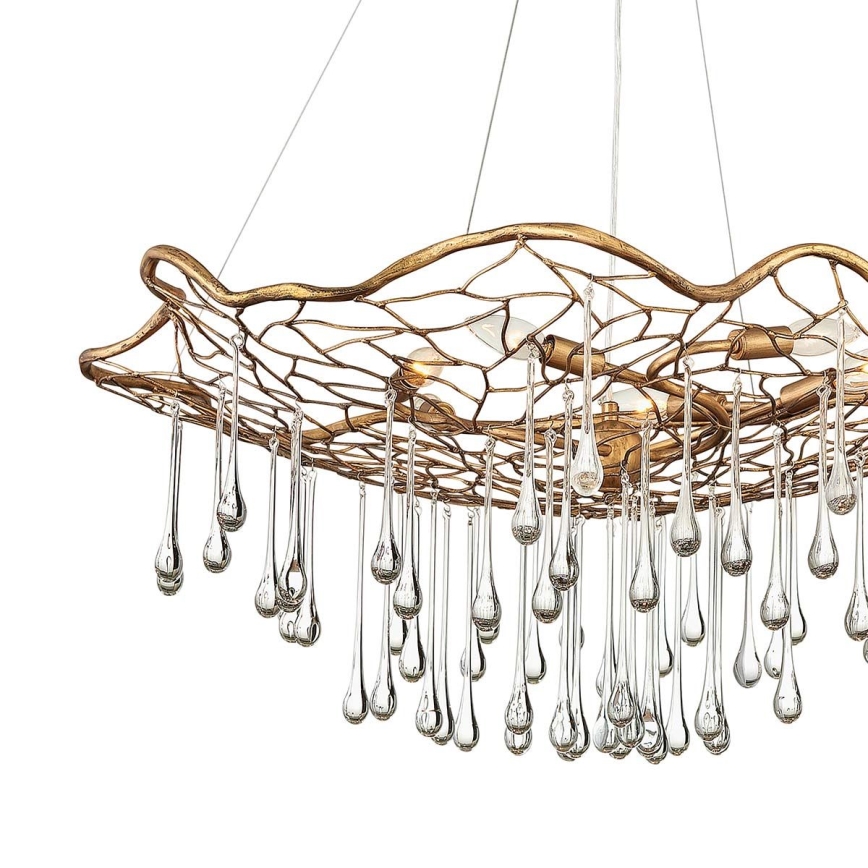 Quintiesse - Hanglamp aan kabel LAGUNA 6xE14/40W/230V Ø 91,4 cm goudkleurig