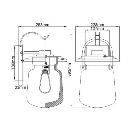Quintiesse - Buitenmuurlamp LASALLE M 1xE27/60W/230V IP44 bronskleurig