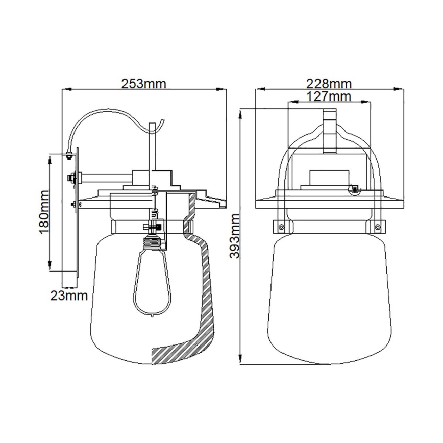 Quintiesse - Buitenmuurlamp LASALLE M 1xE27/60W/230V IP44 bronskleurig