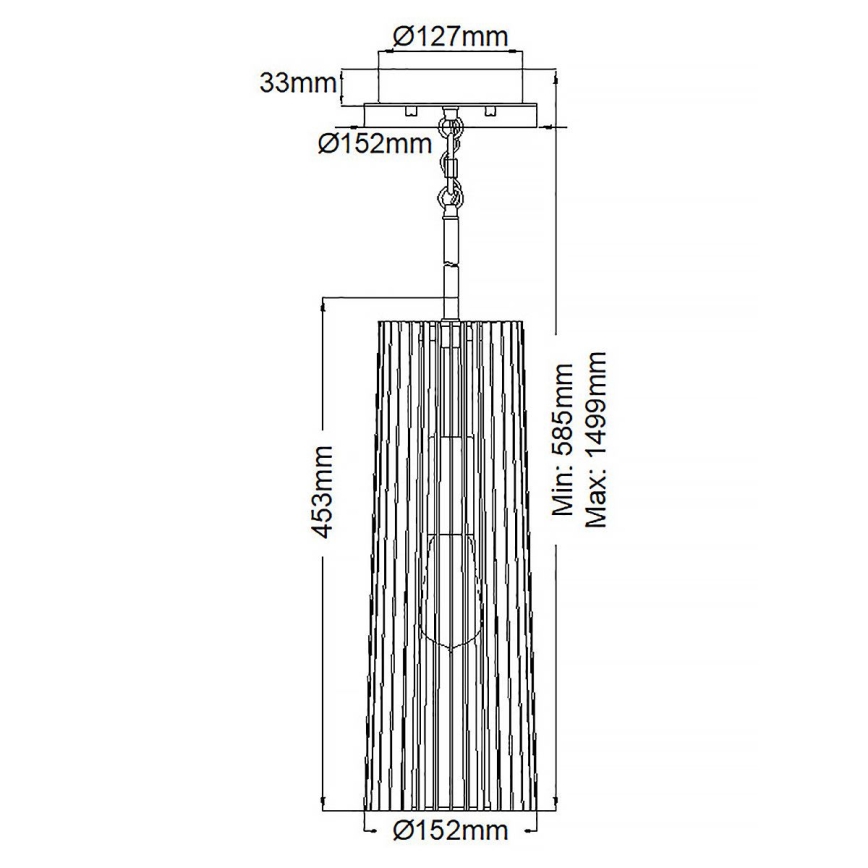Quintiesse - Hanglamp met stang LINARA 1xE27/60W/230V Ø 15,2 cm zwart/goud