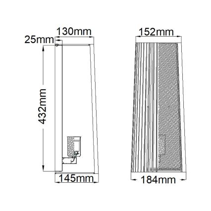 Quintiesse - Wandlamp LINARA 1xE27/60W/230V zwart/goud