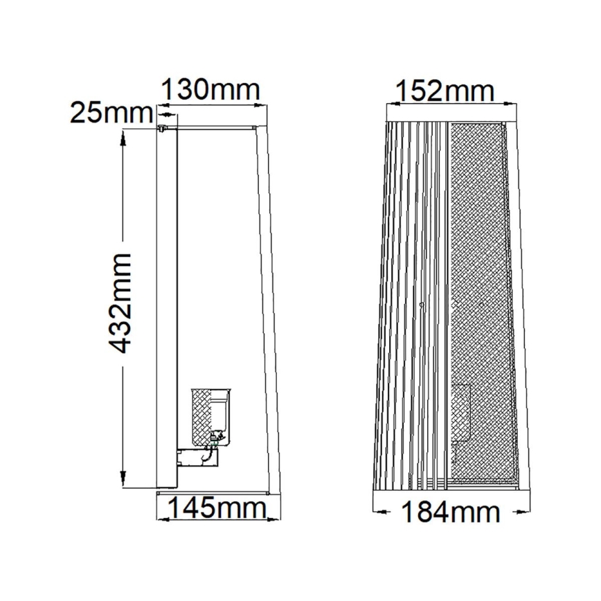 Quintiesse - Wandlamp LINARA 1xE27/60W/230V zwart/goud