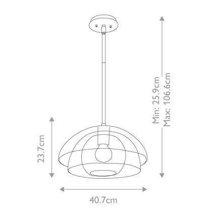 Quintiesse - Hanglamp met stang LOTUS 1xE27/60W/230V Ø 40,7 cm goudkleurig