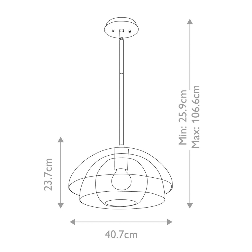 Quintiesse - Hanglamp met stang LOTUS 1xE27/60W/230V Ø 40,7 cm goudkleurig