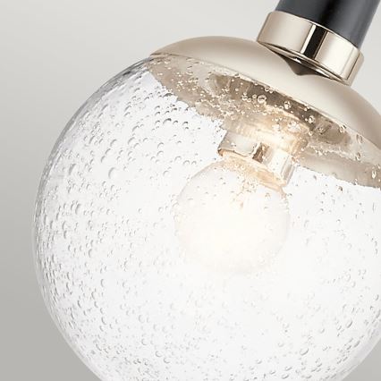 Quintiesse - Pendellamp met stang MARILYN 1xE27/60W/230V Ø 19,5 cm glanzend chroom/zwart