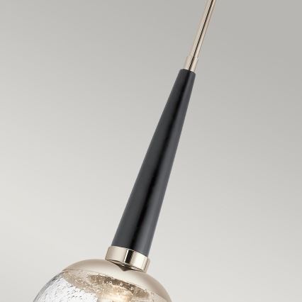 Quintiesse - Pendellamp met stang MARILYN 1xE27/60W/230V Ø 19,5 cm glanzend chroom/zwart