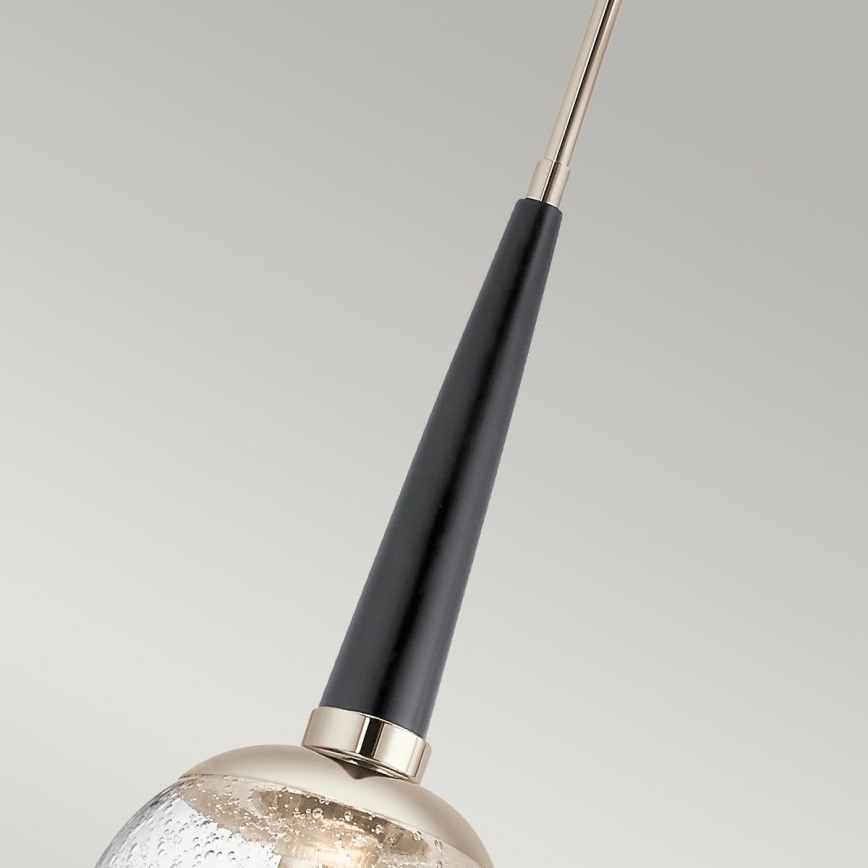 Quintiesse - Pendellamp met stang MARILYN 1xE27/60W/230V Ø 19,5 cm glanzend chroom/zwart